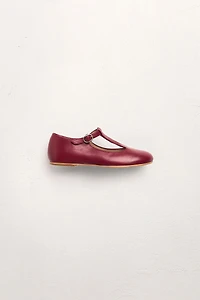 T-STRAP LEATHER BALLET FLATS