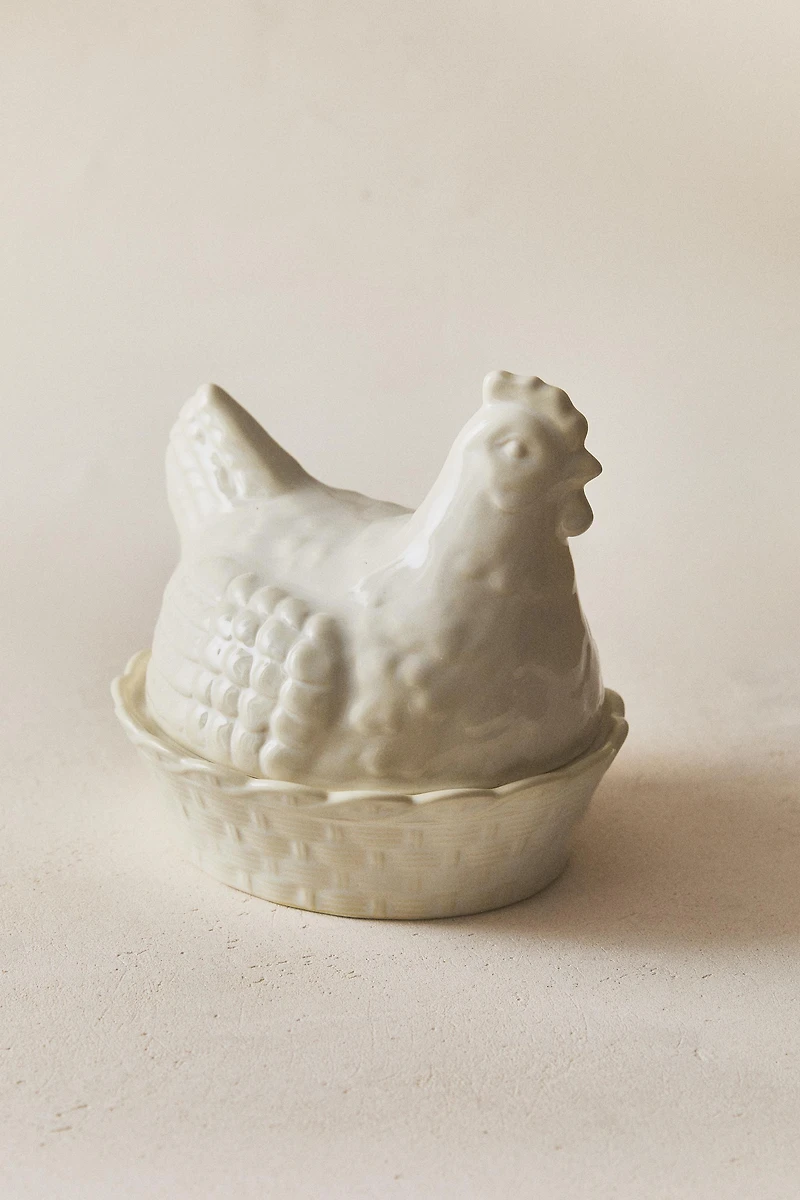 CERAMIC HEN JAR