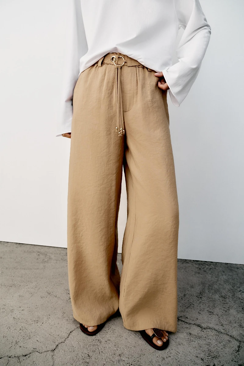 STRAIGHT LEG PANTS WITH BELT