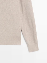 Pull en maille 100 % coton à col tunisien