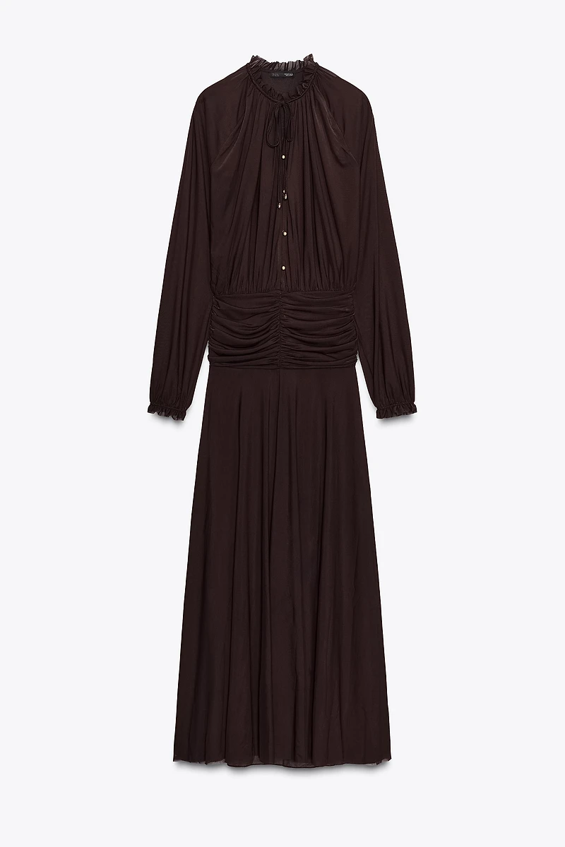 RUCHED LONG DRESS