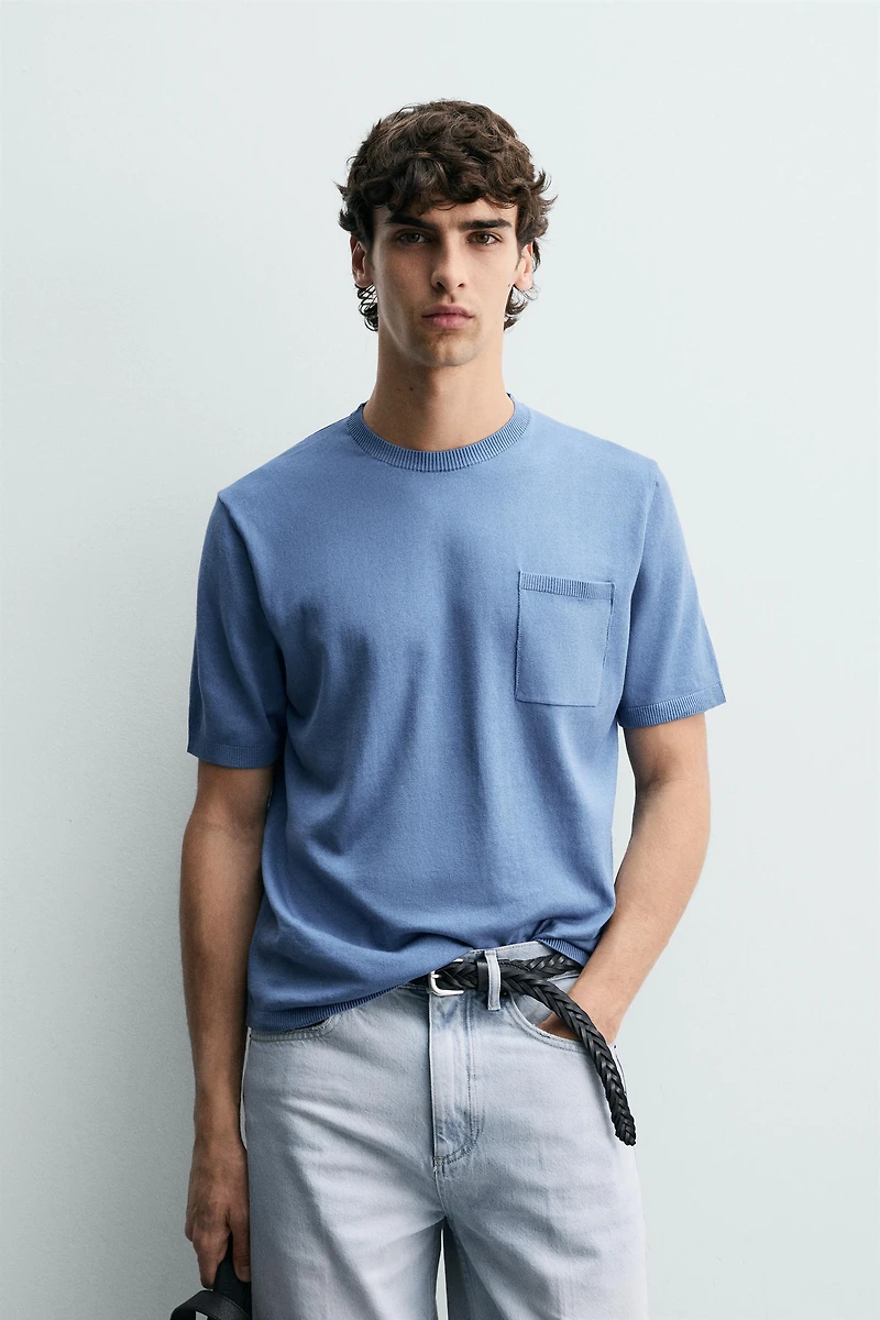 T-SHIRT EN MAILLE COUPE REGULAR COTON