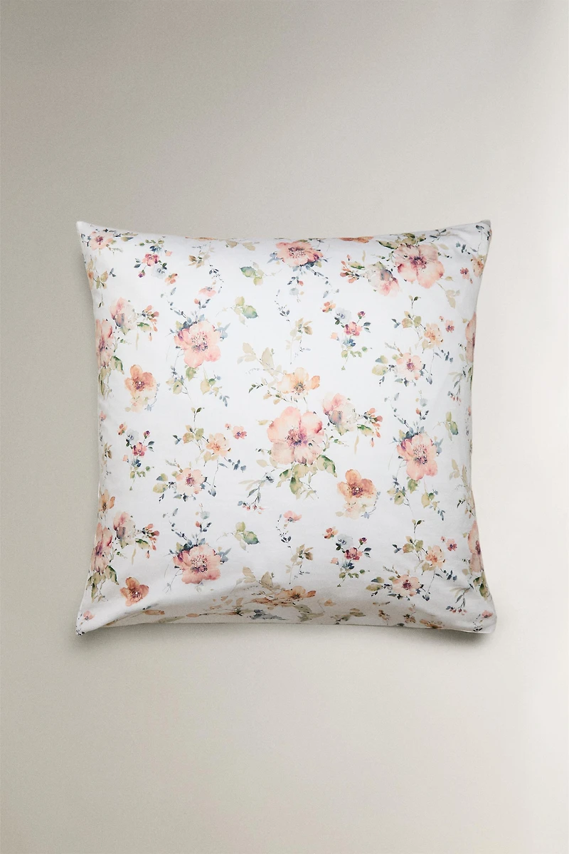 TAIE D’OREILLER SATIN FLEURS SAUVAGES (300 FILS)