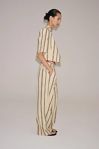 ZW COLLECTION STRIPED PLEATED TROUSERS