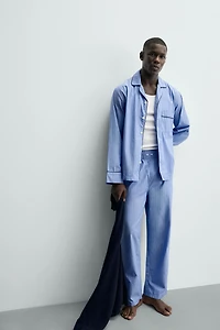 PAJAMA SET WITH CONTRAST PIPING