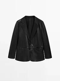 Flowing nappa leather blazer