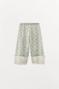 LACE FLORAL PRINT BLOOMER PANTS