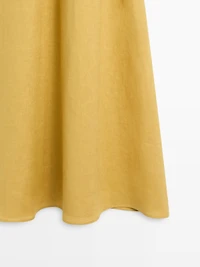 100% linen long halterneck dress