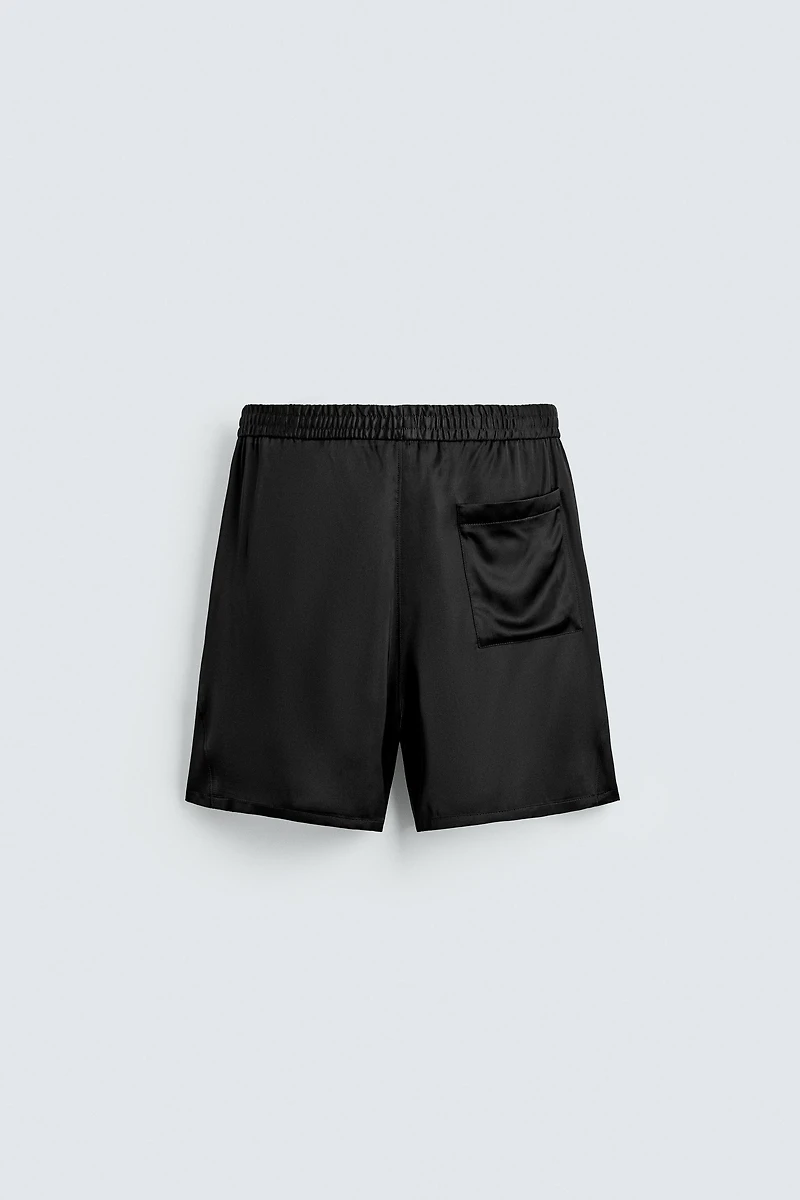 RELAXED FIT SATIN BERMUDA SHORTS
