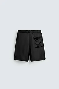 RELAXED FIT SATIN BERMUDA SHORTS