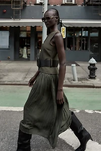 BELTED MIDI DRESS