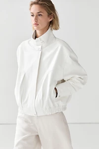 Nappa leather bomber jacket