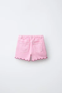 WAVE HEM MOM FIT TWILL SHORTS