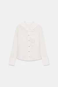 RUFFLED STRIPED SHIRT
