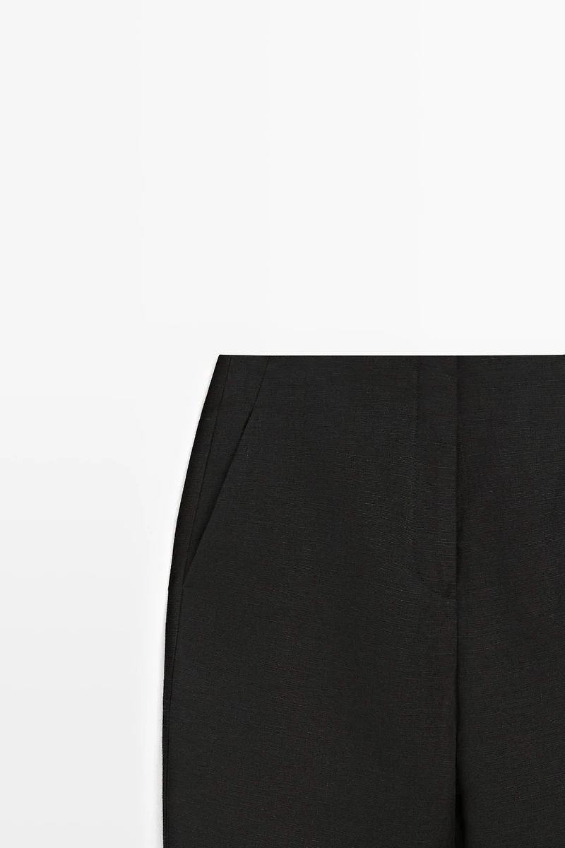 Flowing straight-leg linen trousers