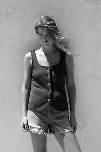 PLAIN KNIT CORSET TOP