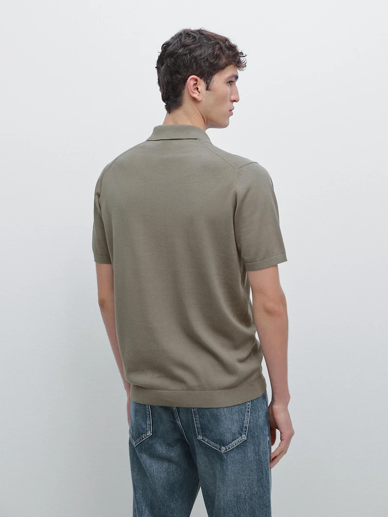100% cotton knit short sleeve polo shirt