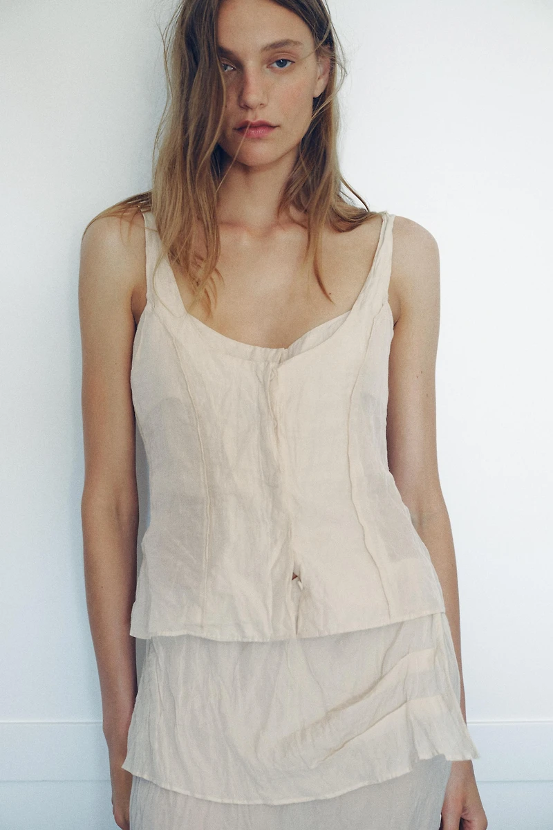 WRINKLED EFFECT BUTTON TOP