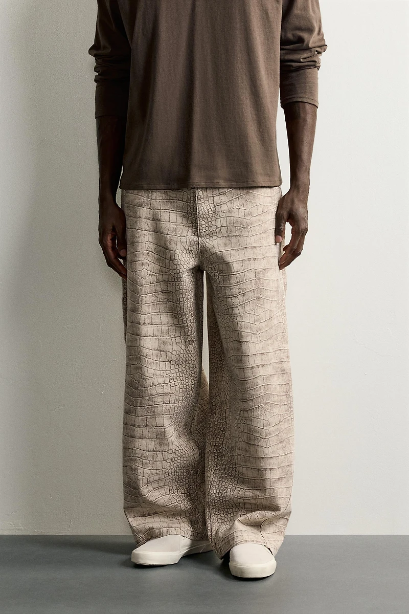 ANIMAL PRINT RELAXED FIT PANTS