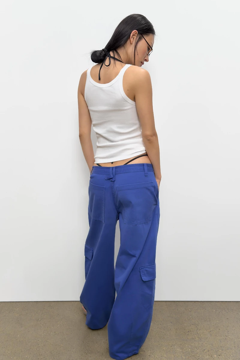 COTTON RIBBED STRAP TOP
