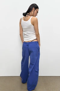 COTTON RIBBED STRAP TOP