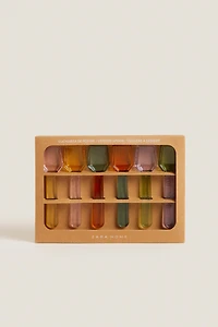 PACK OF MULTICOLORED BOROSILICATE GLASS ICE CREAM SPOONS (PACK OF 6)