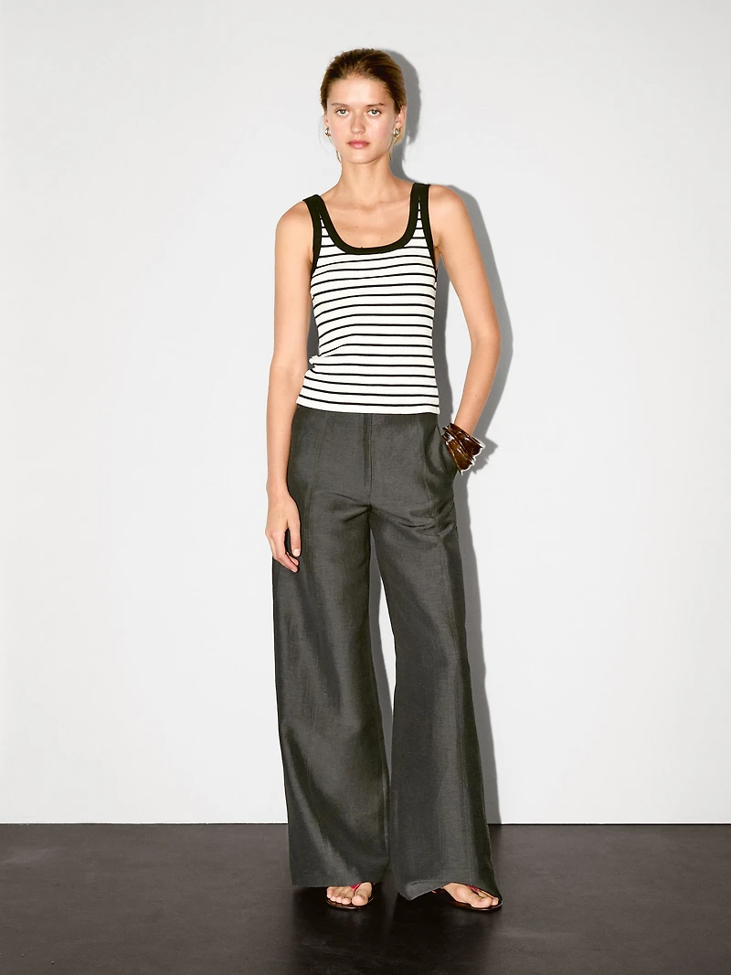 Stripe print vest top