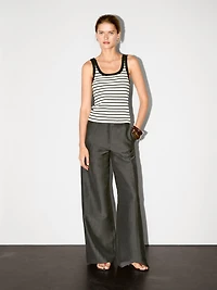 Stripe print vest top