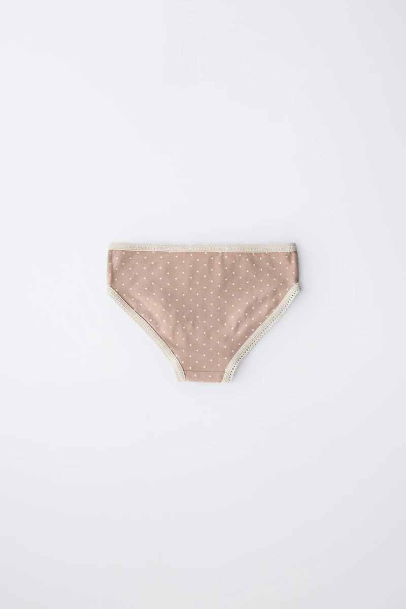 6-14 YEARS/ SIX-PACK OF POLKA DOT UNDERWEAR