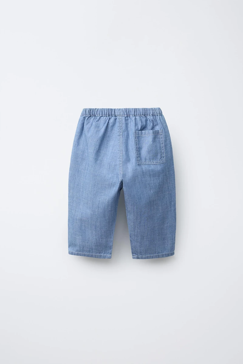 FLOWY BAGGY DENIM PANTS