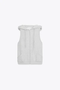 HOODED PLUSH VEST