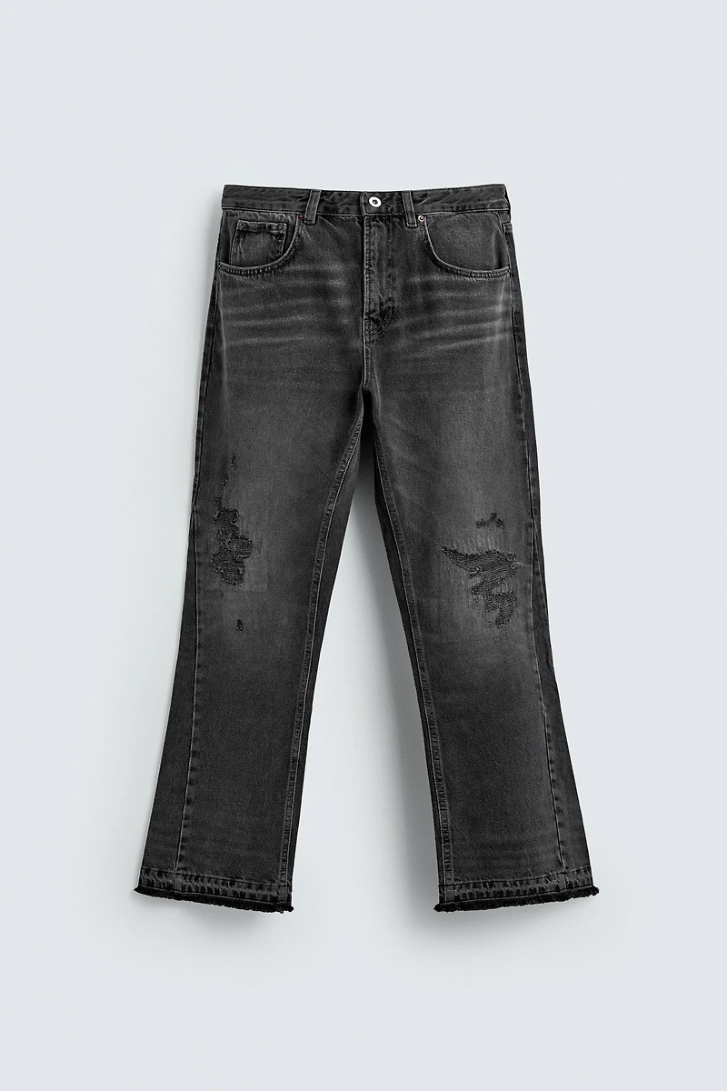 RIPPED FLARE FIT JEANS