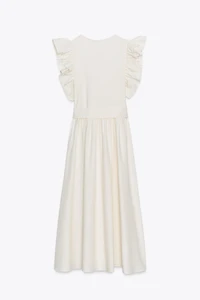 RUFFLED COMBINATION DRESS