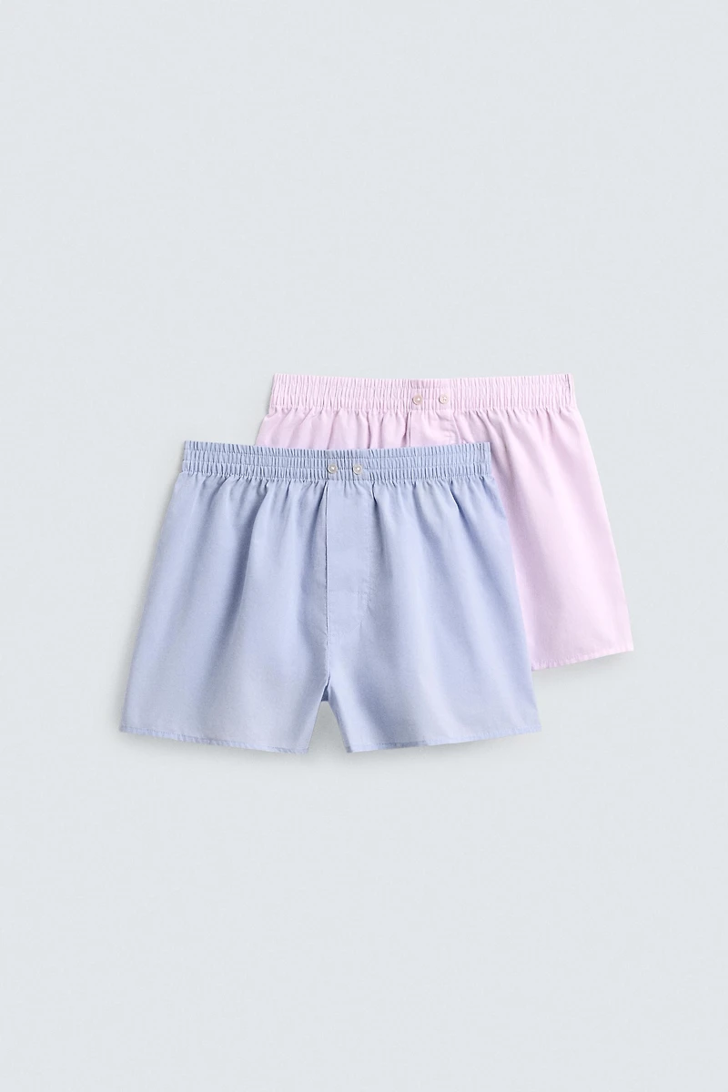 PACK DE 2 BOXERS EN POPELINE COMBINÉE