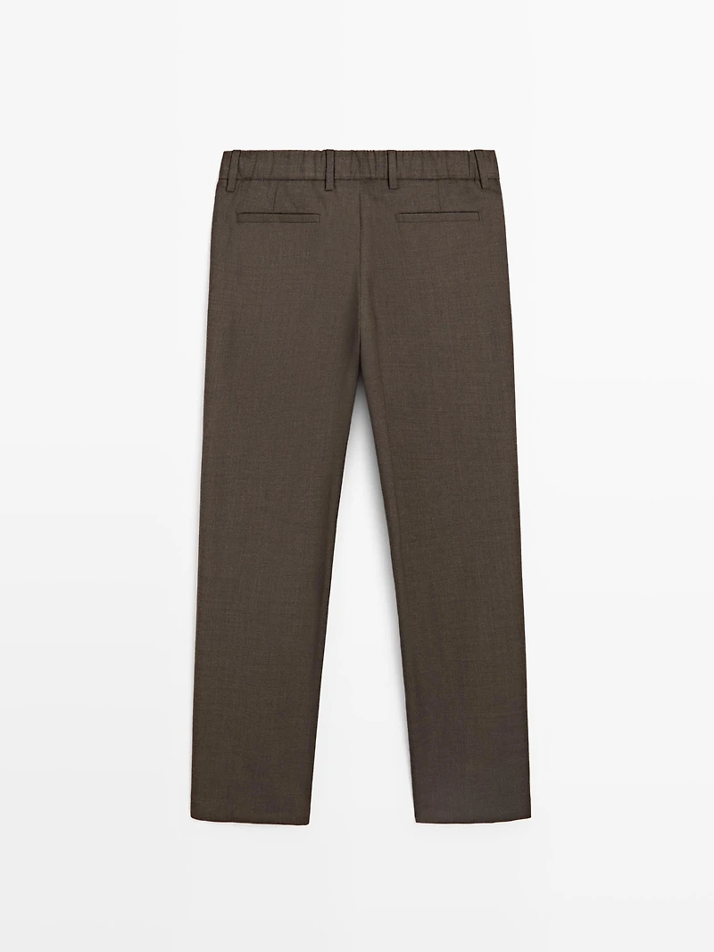 Darted wool trousers