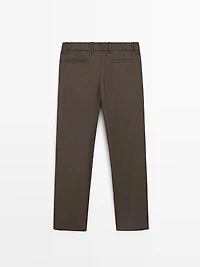 Darted wool trousers