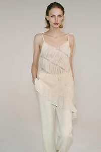 ZW COLLECTION ASYMMETRIC PLEATED TOP