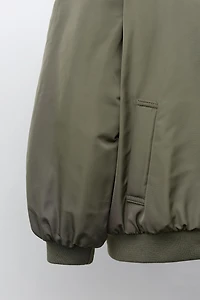 CONTRAST LINING BOMBER JACKET