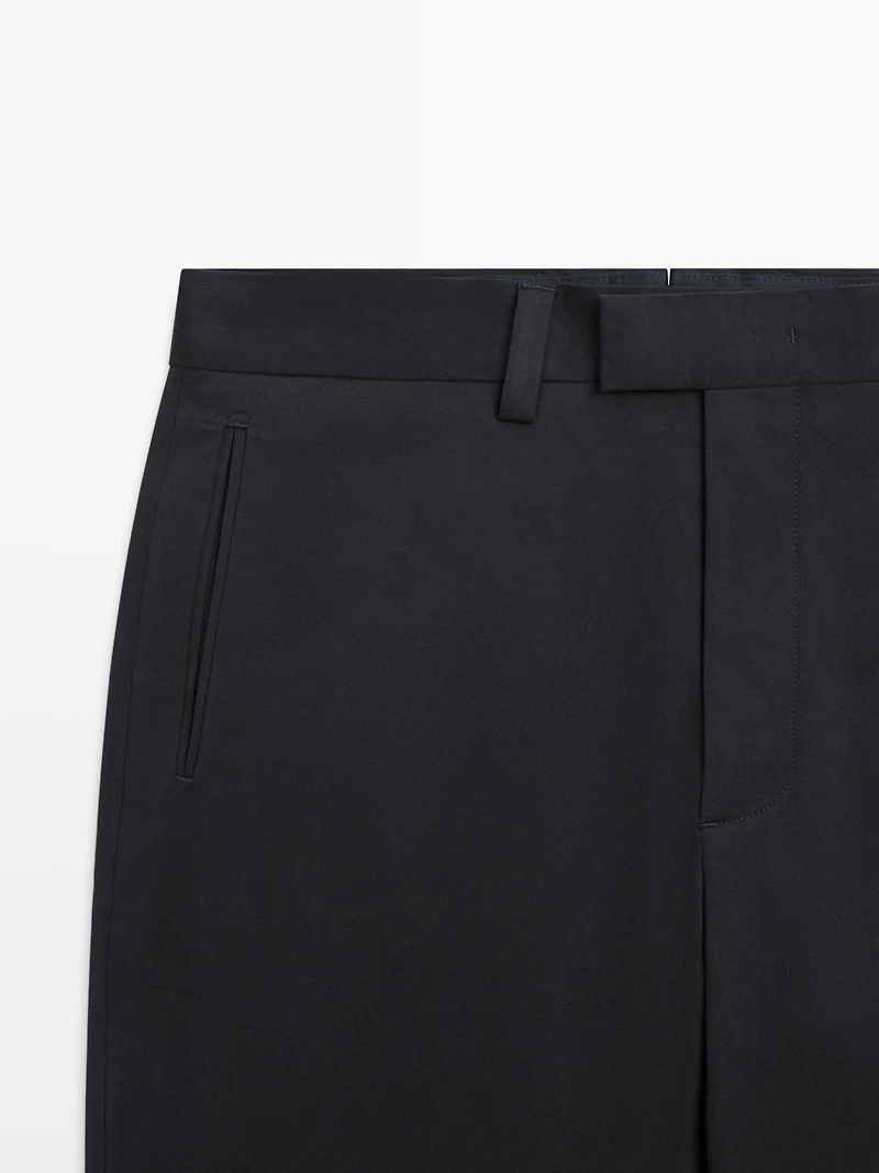 Tailored fit barrel trousers