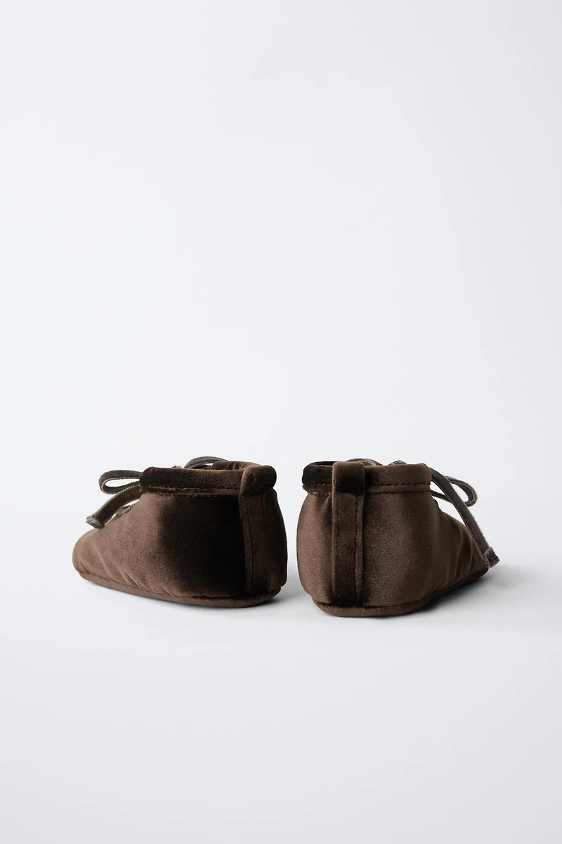 VELVET BOW BALLET FLATS