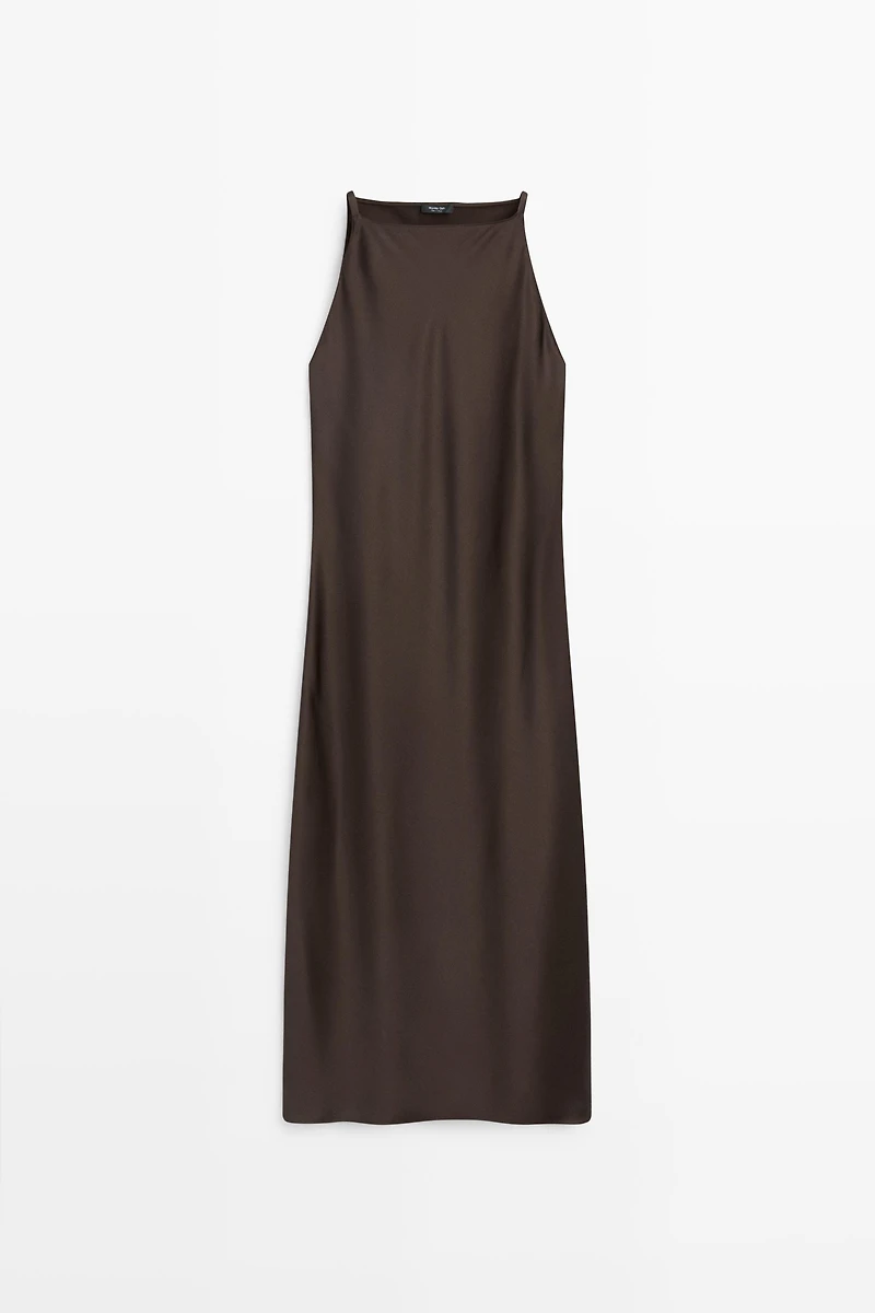 Satin flowing midi dress