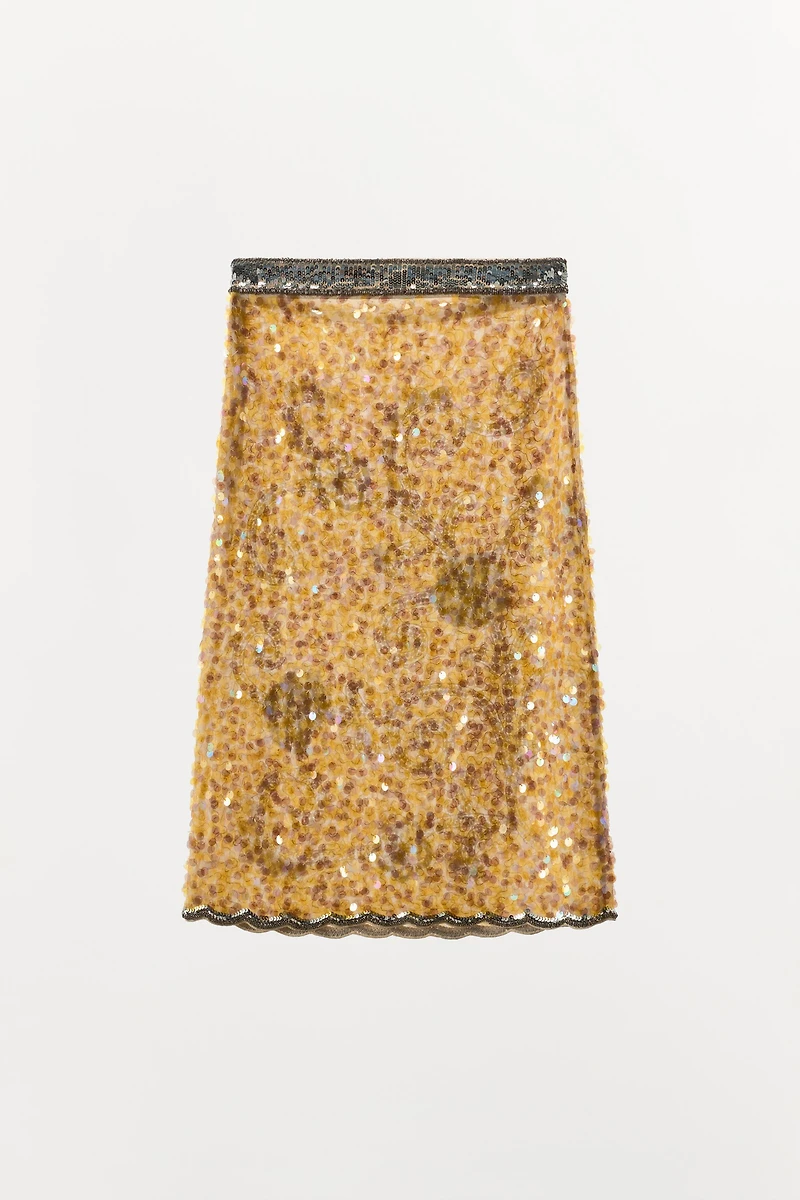 LIMITED EDITION BEADED EMBROIDERED SKIRT