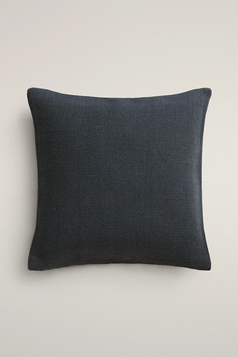 JUTE AND COTTON THROW PILLOW COVER