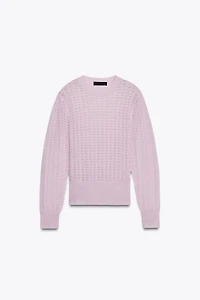 POINTELLE KNIT WOOL AND ALPACA SWEATER