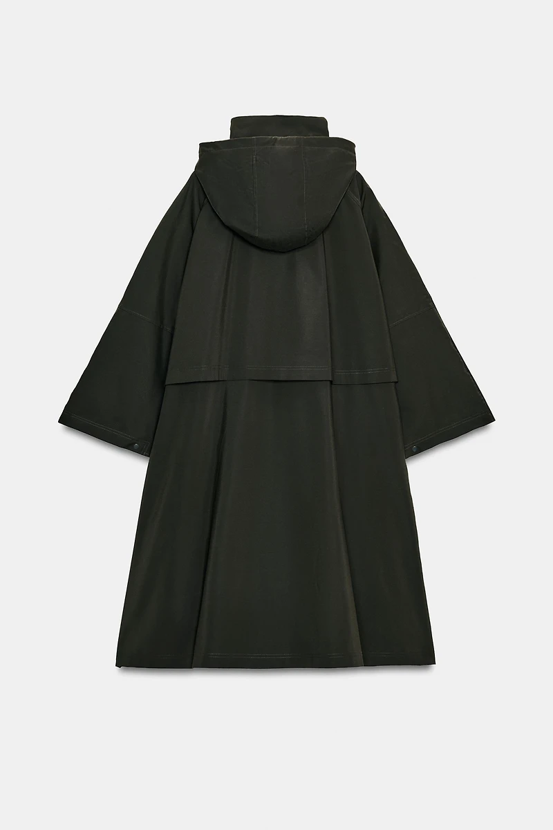 WATER REPELLENT CAPE TRENCH COAT ZW COLLECTION LIMITED EDITION