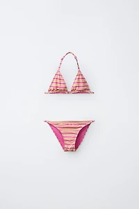 6–14 YRS HIBISCUS RIB STRIPED BIKINI