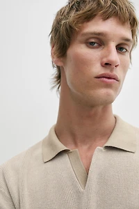 100% Cotton knit polo sweater