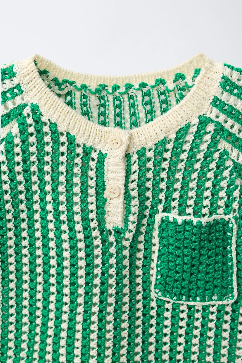 STRIPED KNIT T-SHIRT