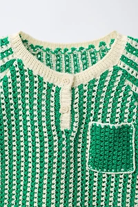 STRIPED KNIT T-SHIRT