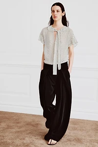 TIED POLKA DOT BLOUSE ZW COLLECTION